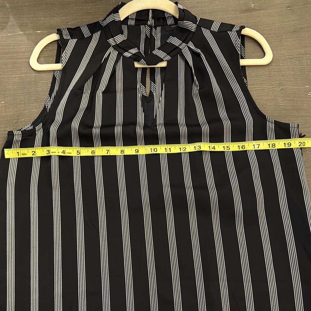 Halogen Black and White Striped Blouse NWT - Picture 7 of 8